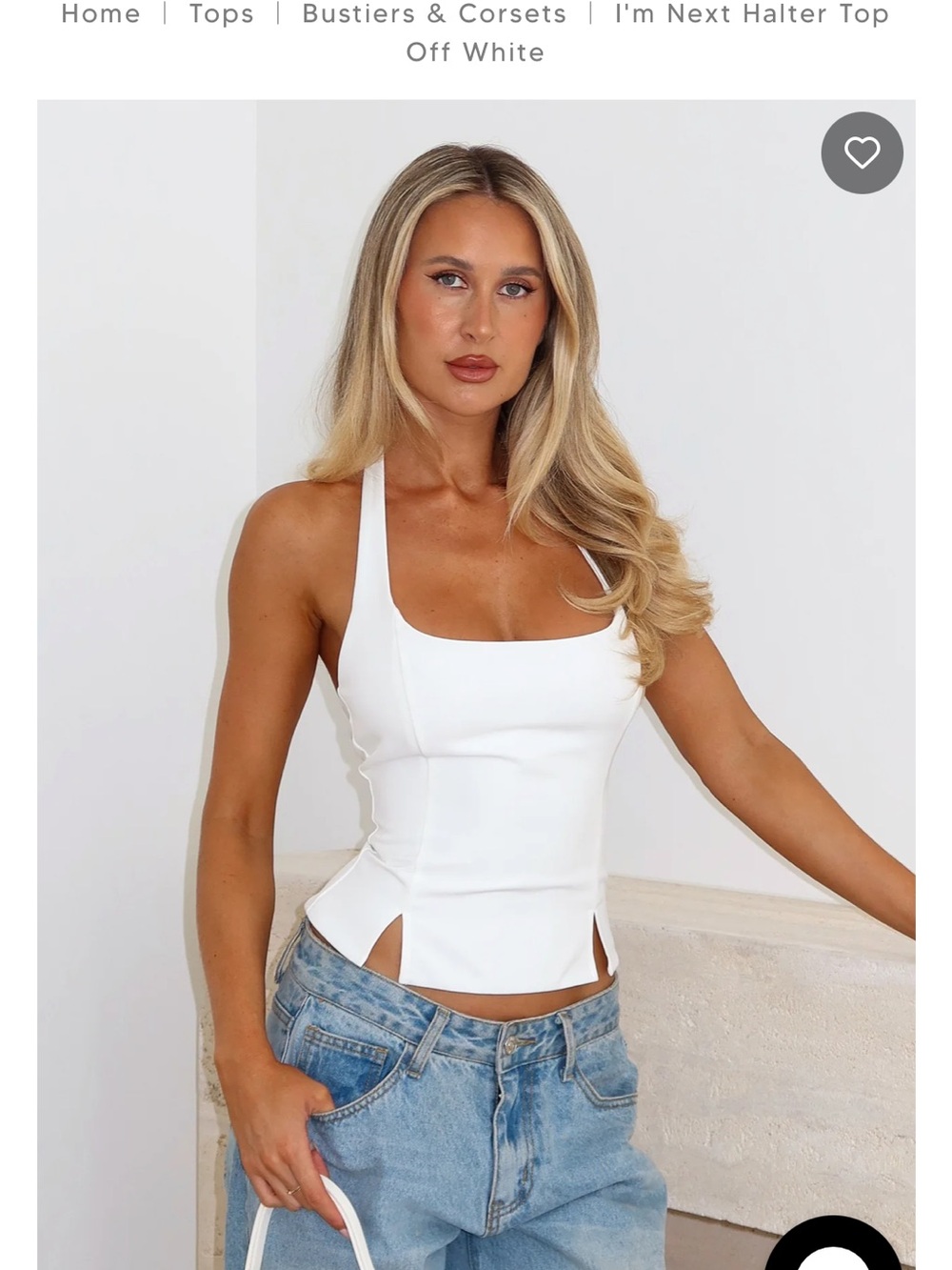 White Fox Boutique Off White Halter Bustier Camisole